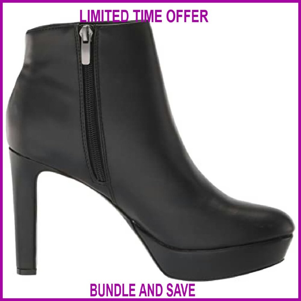 Ankle Booties with Thin Heel Platform Toe Zip Clo… - image 7